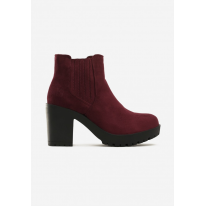 Burgundy women's high heels ankle boots 1565-453-w.red