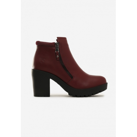 Burgundy women's high heels ankle boots 1566-453-w.red
