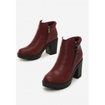 Burgundy women's high heels ankle boots 1566-453-w.red