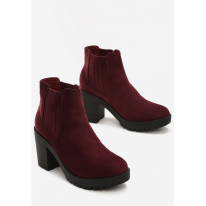 Burgundy women's high heels ankle boots 1565-453-w.red