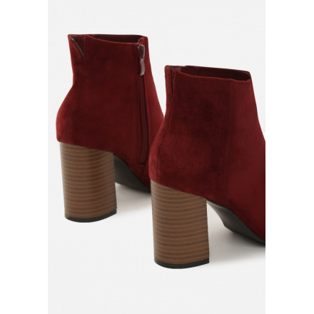 Burgundy women's high heels ankle boots 1568-453-w.red