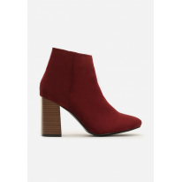 Burgundy women's high heels ankle boots 1568-453-w.red