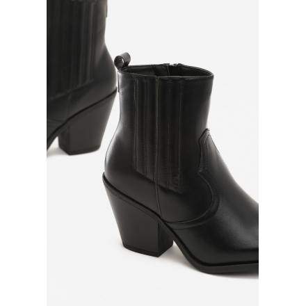 Black Women's cowboy boots 7338-1A-38-black