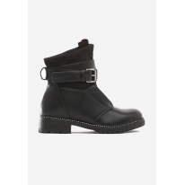 Black Women's boots on a flat 7342-1a 7342-1A-38-black