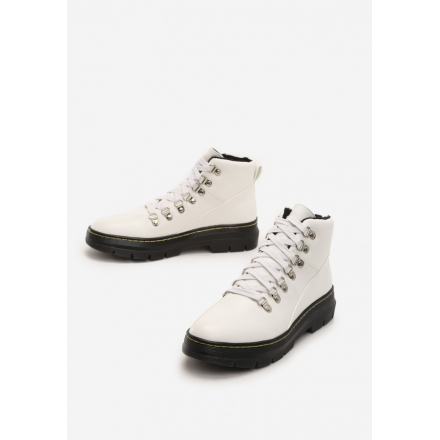 White Women's trapper shoes 7333-71-white