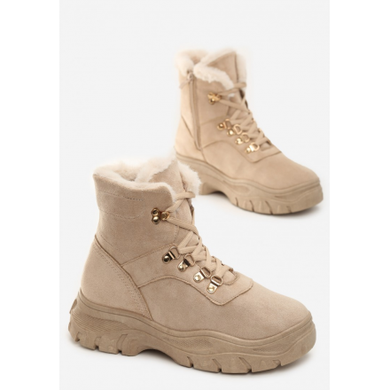 Beige Flat ankle boots 8480-42-beige