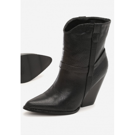 Black women's high heels cowboy boots 3326-38-black