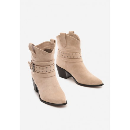 Beige Cowboy boots on high heels 8503-42-beige