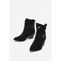 Black women's high heels cowboy boots 8503-38-black