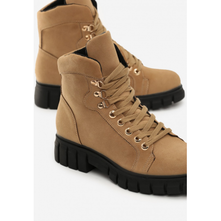 Beige Women's flat boots 7332-42-beige