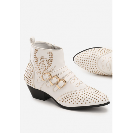 White Women's flat boots 7334-71-white