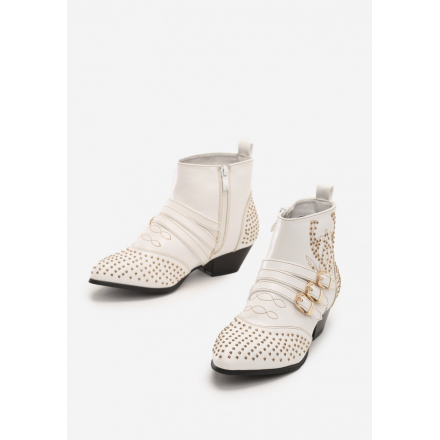 White Women's flat boots 7334-71-white