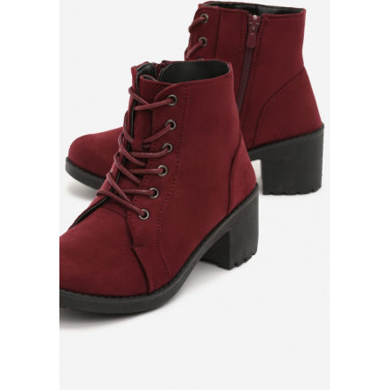 Burgundy women's boots T124-453-w.red