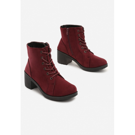 Burgundy women's boots T124-453-w.red