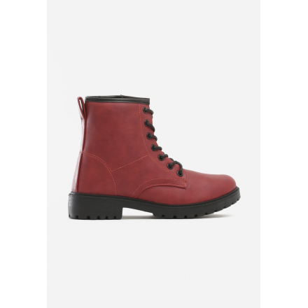 Bordowe Botki damskie  T126-453-w.red