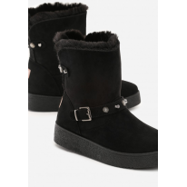 Black women's snow boots 8515-38-black