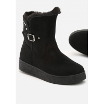 Black women's snow boots 8514-38-black
