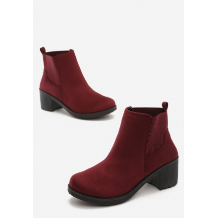 Burgundy Women's boots on a post T123-453-w.red