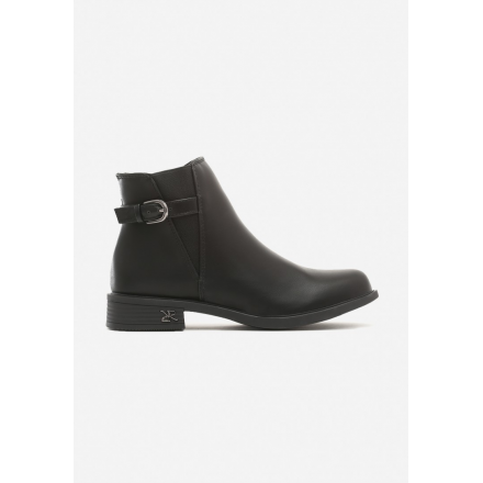 Black Boots on a flat heel 8523-1A-38-black