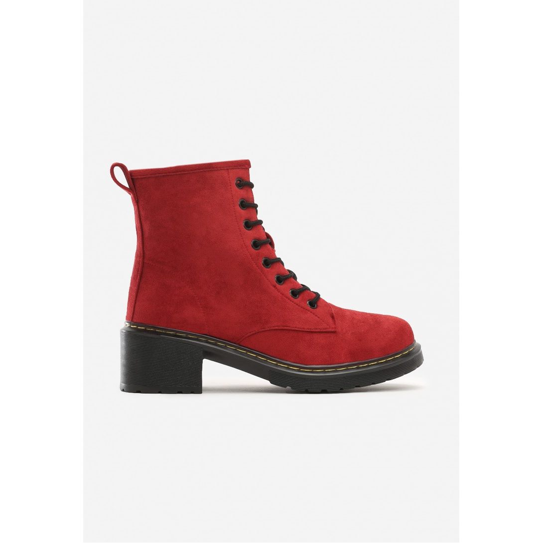 red flat boots