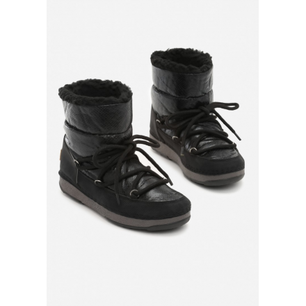 Black women's snow boots 8518-38-black