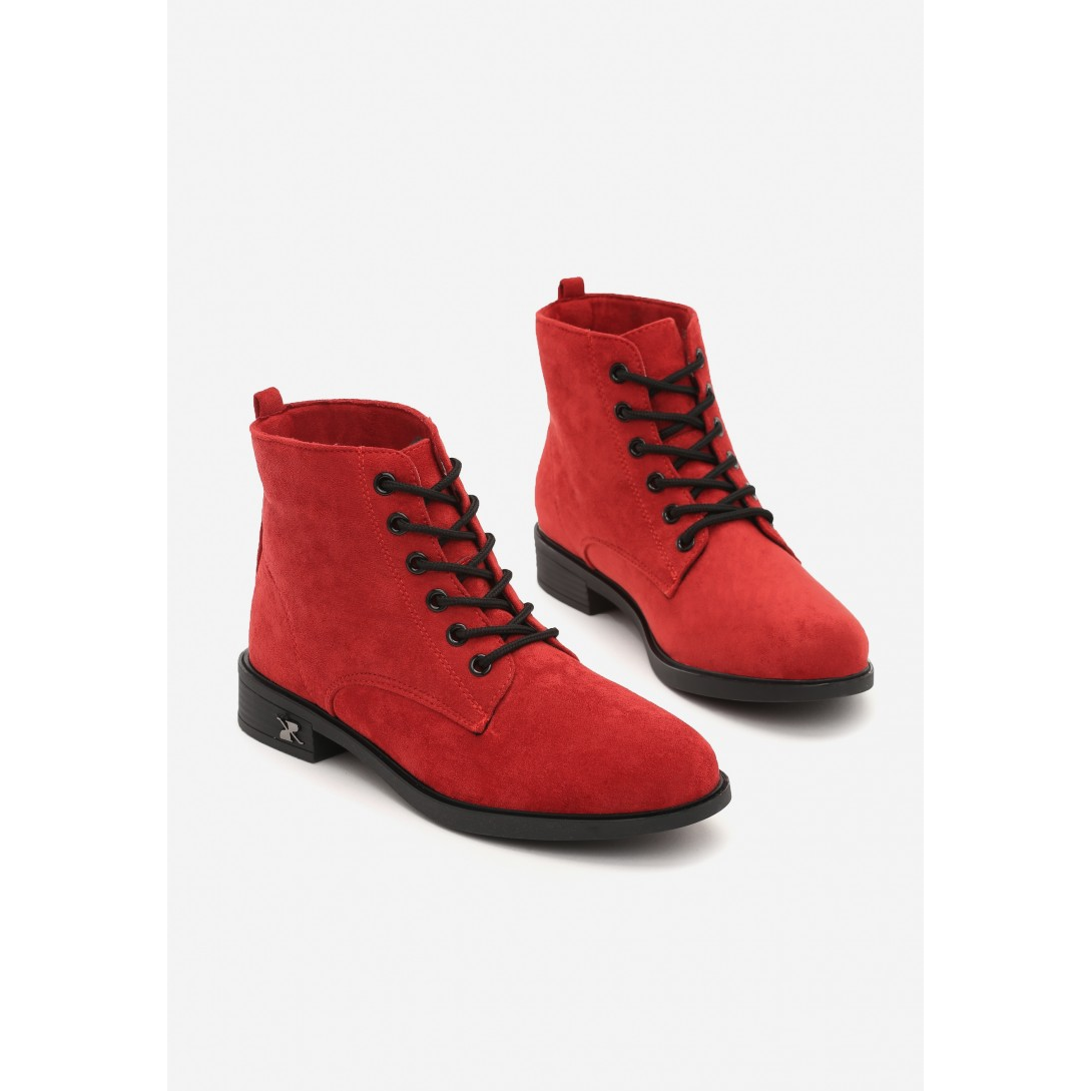 red flat boots