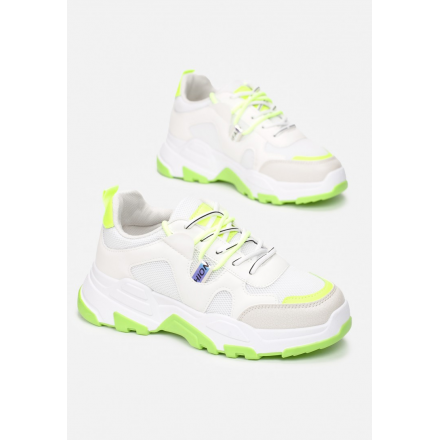 Biało-Zielone Sneakersy Damskie  8550-236-white/green