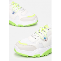 Biało-Zielone Sneakersy Damskie  8550-236-white/green