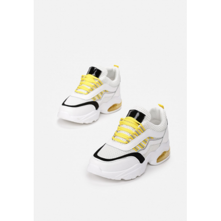 White-yellow women's sneakers 8546-233-white/yellow