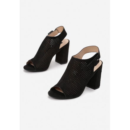 Black women's sandals 1610-38-black