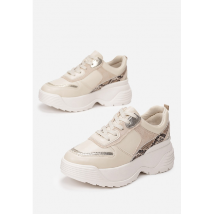 Beżowe Sneakersy Damskie 8541-42-beige