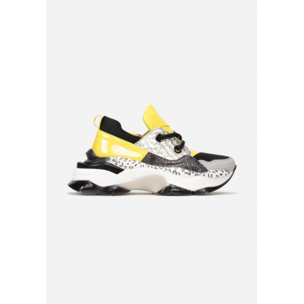 Żółte Sneakersy Damskie 8556- 8556-49-yellow