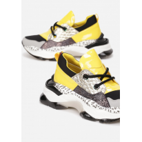 Żółte Sneakersy Damskie 8556- 8556-49-yellow