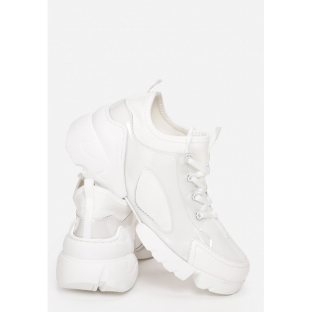 Białe Sneakersy Damskie  8544-71-white