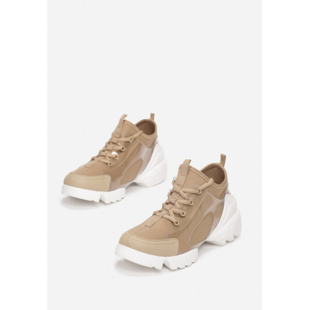 Beżowe Sneakersy Damskie  8544-42-beige