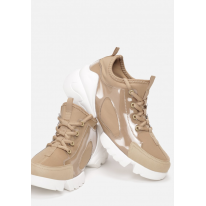 Beżowe Sneakersy Damskie  8544-42-beige