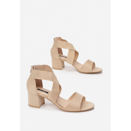 Beige Women's Sandals on a post 1603-42-beige