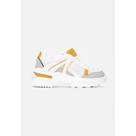 White-yellow women's sneakers 8539-233-white/yellow