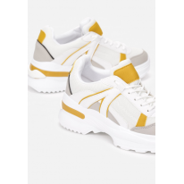 Biało-Żółte Sneakersy Damskie  8539-233-white/yellow