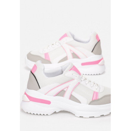 White and pink women's sneakers 8539-83-white/pink