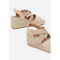 Beige Women's sandals on a wedge 6284-42-beige