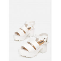 White women's sandals on the platform 6282-71-white