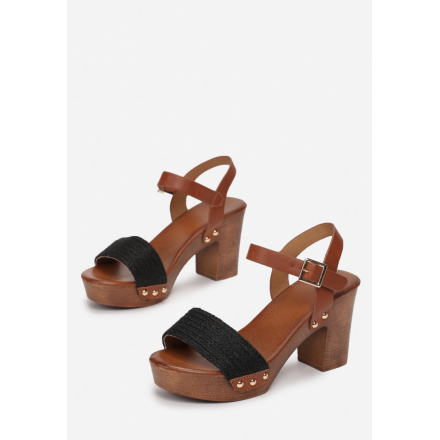 Black women's sandals 6285-38-black