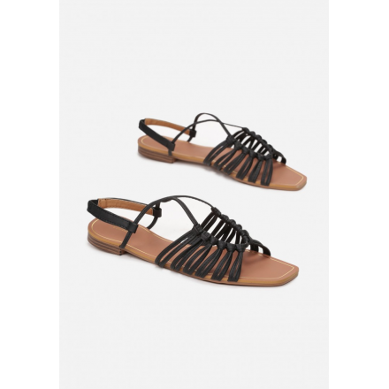 Black women's flat sandals 3356-38-black