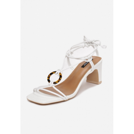 White women's sandals on a post 3367-71-white