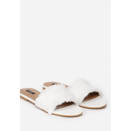 White women's slippers 3369-71-white