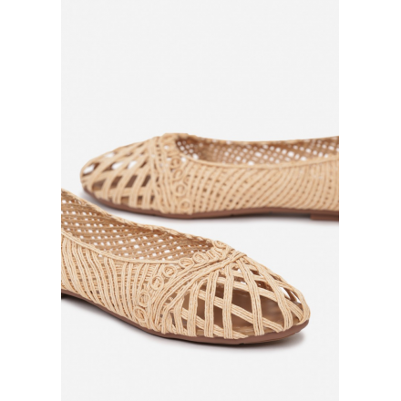 Light beige women's ballerinas 3410-43-l.beige