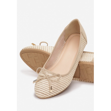 Light beige women's ballerinas 3349-43-l.beige