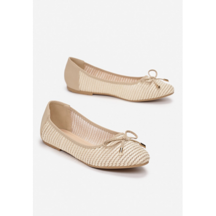 Light beige women's ballerinas 3349-43-l.beige